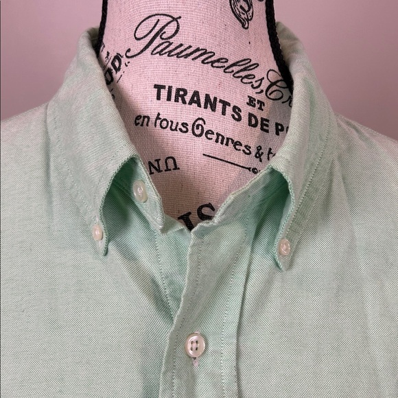 Ralph Lauren Custom Fit Green Oxford Button Down Shirt Long Sleeve XL - Picture 3 of 9